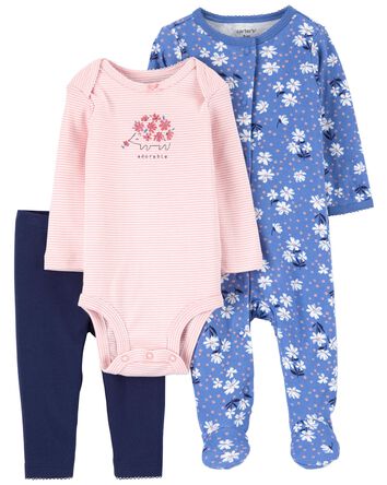 Baby girl 3-Piece Floral Outfit Set